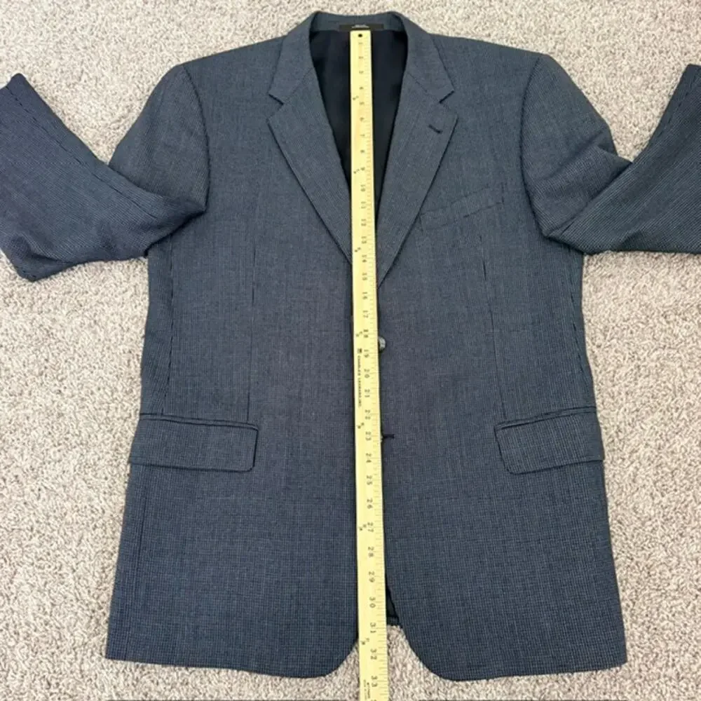 Joseph Abboud Sport Coat Men 44R Blue-Gray Worsted Wool Modern Business Travel